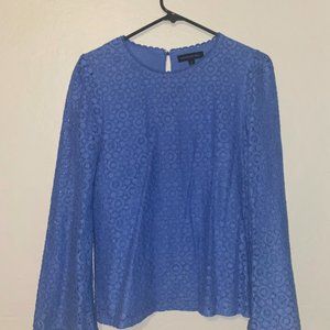 Flared sleeve shirt with lace detailing